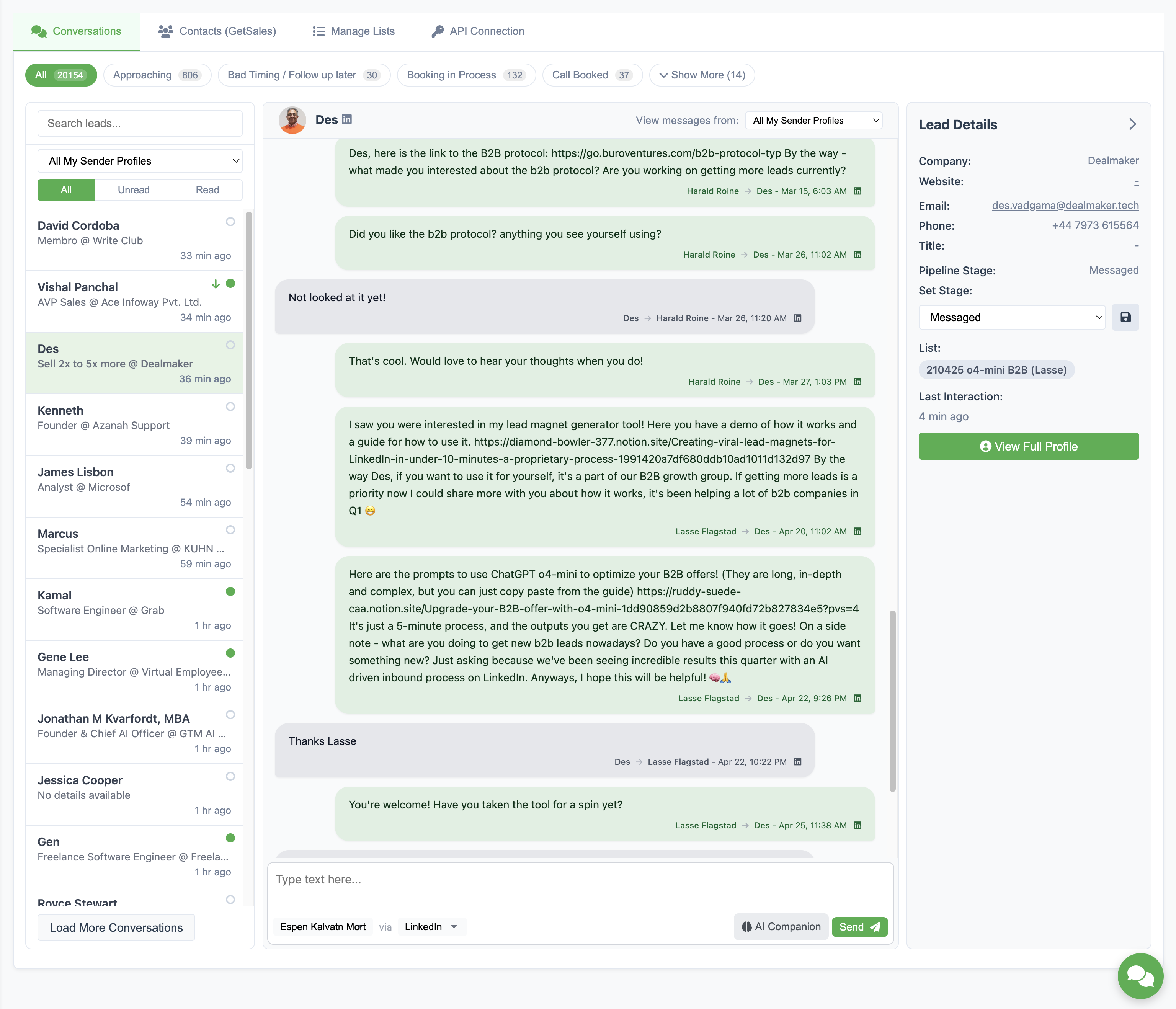 Lead Engagement Chat